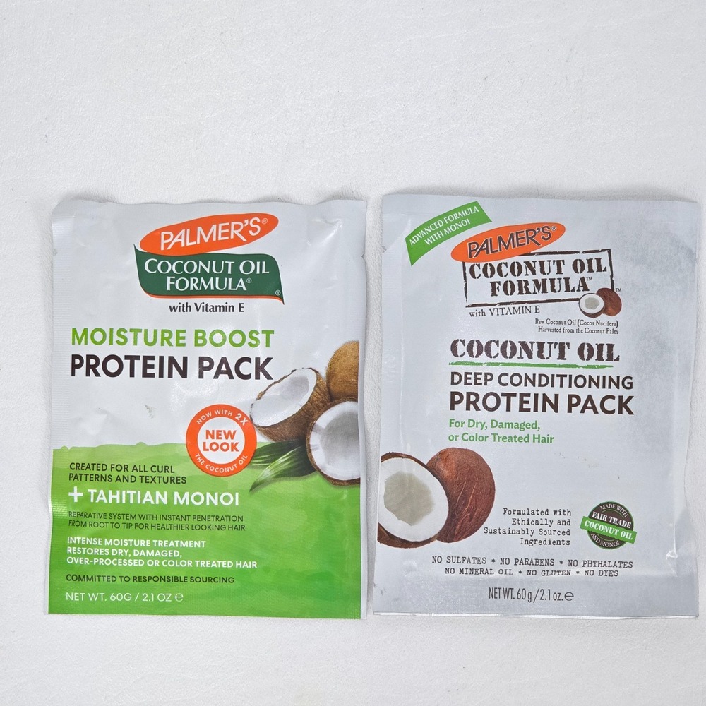 2 Palmers Coconut Oil Protein Packs Deep Conditioning Treatment Dry Damaged Hair